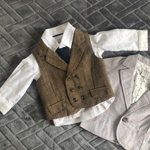 Mamas & Papas vest, jacket, and white dress shirt